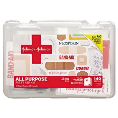 Image of Johnson & Johnson 3009 All Purpose First Aid Kit, 140 Pieces, Plastic Case