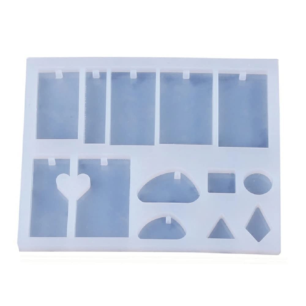 URBAN BOX Creative Multishape Earring Keychain Pandent Mold Silicon Jewelry Making Mould for Resin Epoxy Casting Mould Tool for DIY Jewelry Craft Making (13PC Jewellery Mold(14.5 X 12 cm)-12)-picture-20