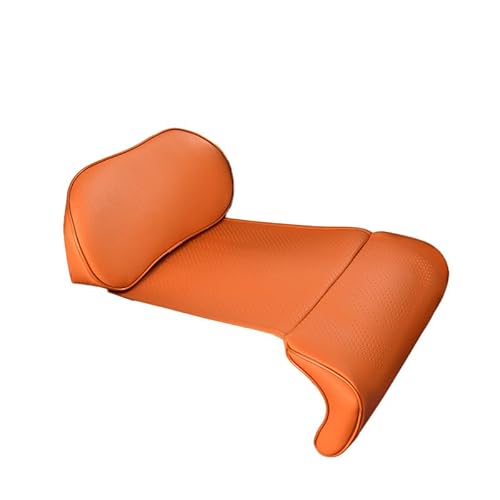 QLGVYGT Car Seat Leg and Lumbar Support Cushion for Mahindra Pik-Up Roxor Thar Thar-Based Pickup, Breathable PU Leather Seat Cushion with Non-Slip Bottom for All-Season Driving,B Orange