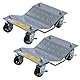 KATSU Tools 2 Stück Rad Rangierheber 1,5 Ton Tragkraft, Mobile Reifenplattform 40x30cm und feststellbare Wagenheber Rangierbrett Autowerk Rangierhilfe Auto PKW Rangierroller