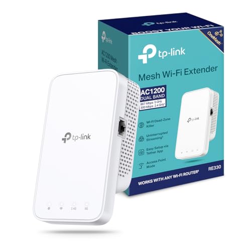 TP-Link RE330 WiFi Repeater, AC1200 Mbps WiFi Amplifier, Gigabit Ethernet Port, Powerful WiFi Repeater, Compatible with Internet Boxes, Enjoy Without Changing Your Box