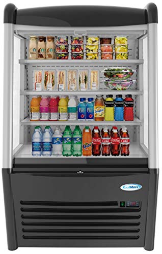 Image of KoolMore 36 in. Open Air Merchandiser Grab and Go Refrigerator with LED Lighting and Night Curtain, ETL Listed for Safety and Sanitation, 13.7 Cu. Ft. in Black (CDAU-13C)