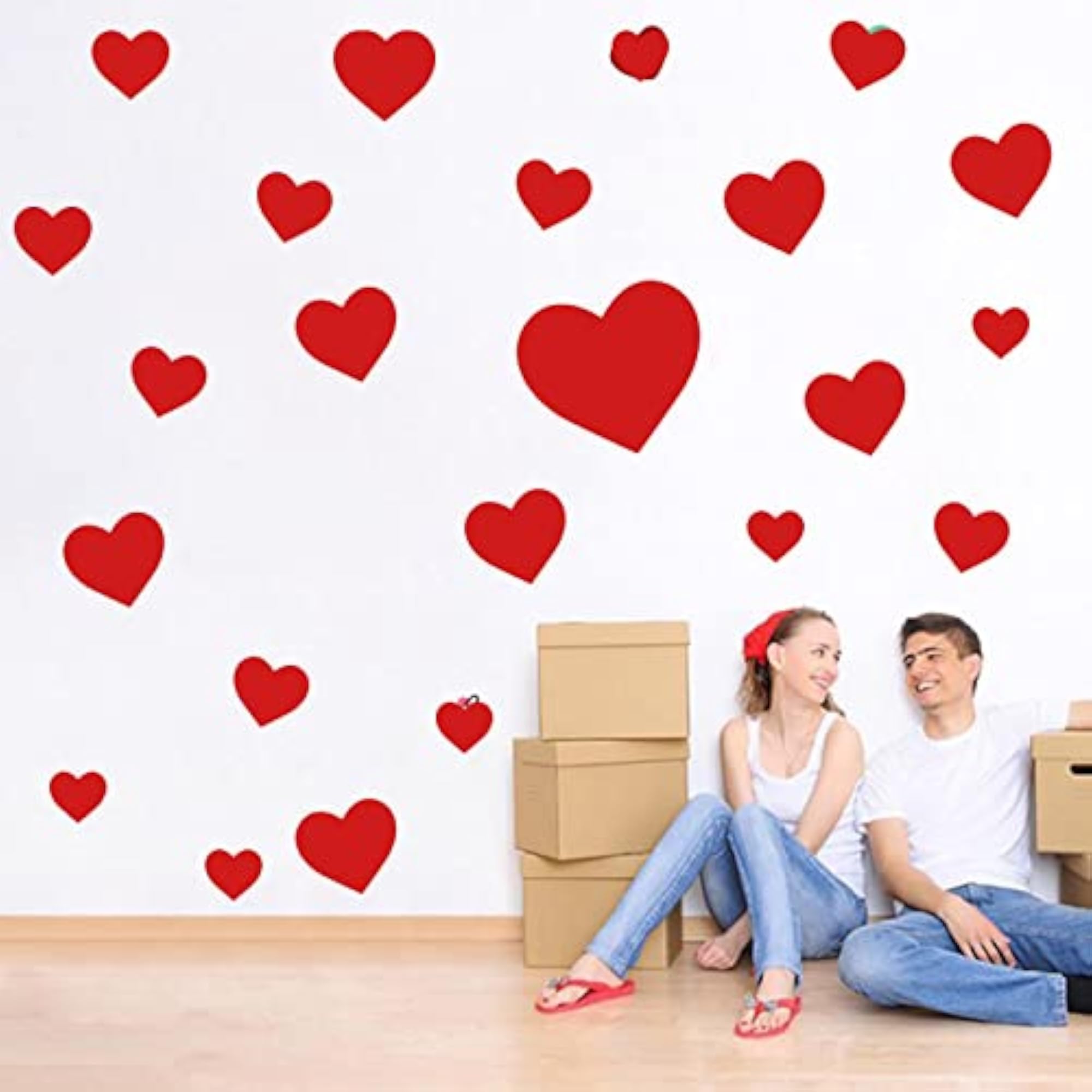 Love Heart Wall Decals Set
