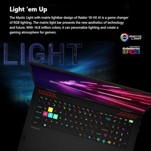 Image of MSI Raider 18 HX RTX 5090 Gaming Laptop, 18 inch 4K UHD+, Intel Core Ultra 9 285HX, 96GB DDR5, 4TB SSD, SteelSeries per-Key RGB KB, FP Reader, Thunderbolt 5, Bundle with Thunderobot 7 in-1 USB-C Hub