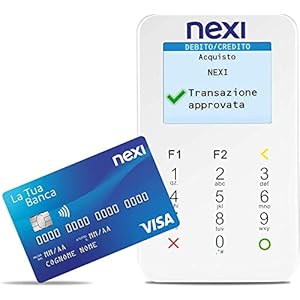 Nexi Mobile Pos – Pos Portatile Contactless, Lettore Elettronico Portatile per Pagamenti con Bancomat, Carta di Credito, Prepagata, Apple Pay e Google Pay – Firma Digitale con App Nexi Mobile