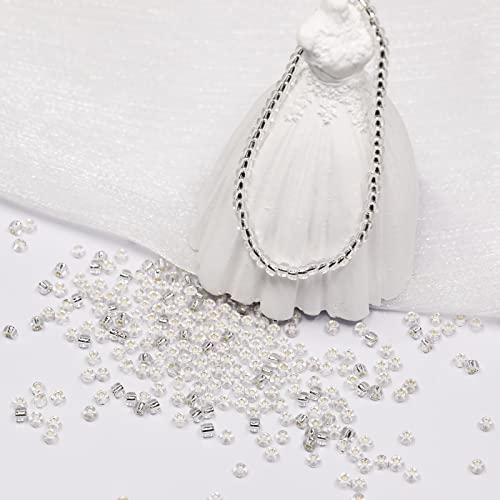 Bala&Fillic Clear Silver Lined Color 3mm Seed Beads About 3600pcs/100 Grams in Bag - Image 4