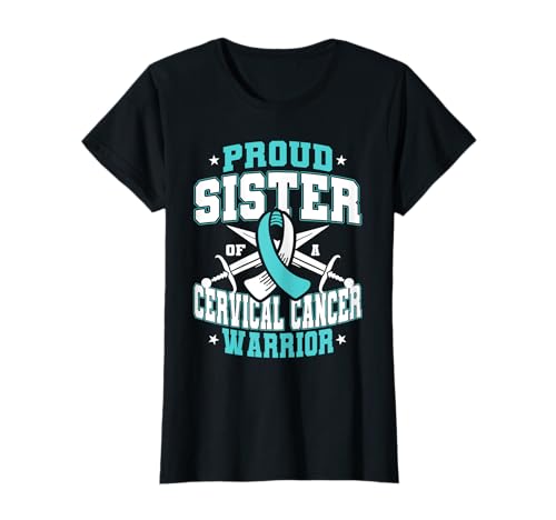 Orgullosa Hermana De Un Cáncer Cervical Guerrero Hermano Apoyo Camiseta