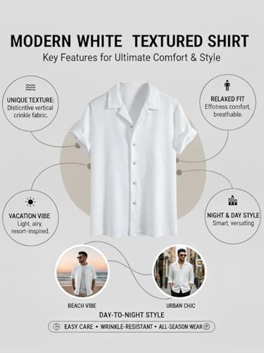 Image of Leriya Fashion Shirt for Man Polycotton Regular Fit | Mens Casual Shirts | Shirt for Man| Shirts for Mens Stylish |Half Sleeve Button Down Textured Summer Wear (Available in Plus Sizes)