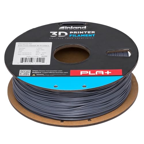 Image of INLAND Micro Center PLA+ 3D Printing Filament 1.75mm - PLA Pro Dimensional Accuracy + /- 0.03 mm - 1kg Cardboard Spool (2.2 lbs) (2 Pack Gray, 1.75mm)