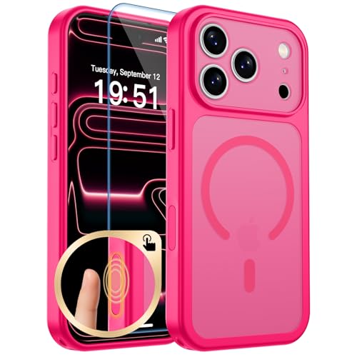 zapica Magnetic for iPhone 17 Pro Case, Rose Pink