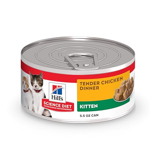 Hill's Science Diet Kitten Wet Cat Food, Chicken, 5.5 oz. Cans, 24-Pack