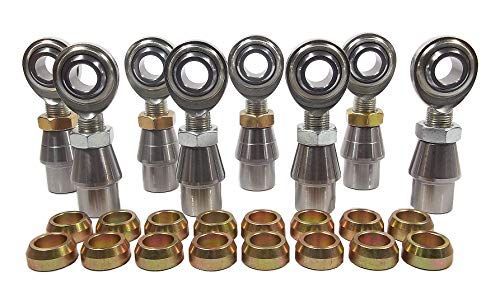 QSC 5/8 X 5/8-18 Economy 4-Link Rod End Kit with 5/8 Steel Cone Spacers & Bungs .120 Wall, Rod End, Heim Joint