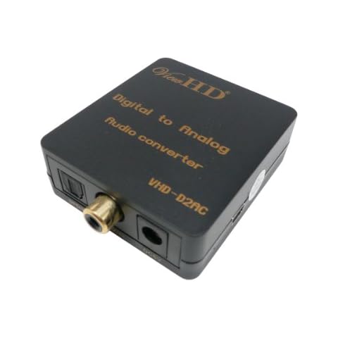 ViewHD SPDIF Optical/Coaxial Stereo Digital to Analog Stereo Audio Converter Support Simultaneous 3.5mm Headphone + RCA L/R Outputs | VHD-D2AC Cover
