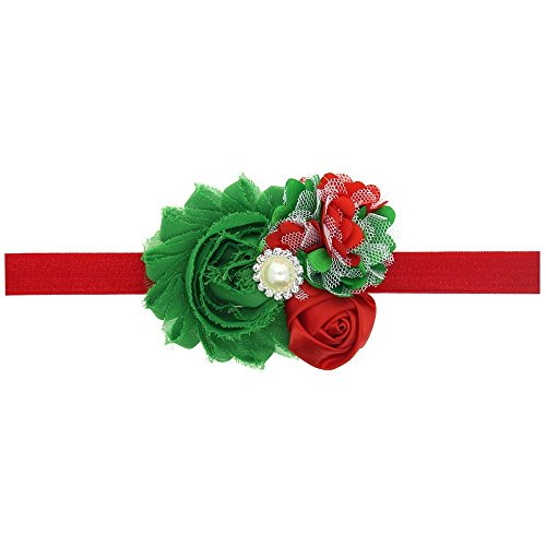 Zoonai Baby Girl Christmas Headbands Infant Flower Bow Hair Bands Accessories #TOP9