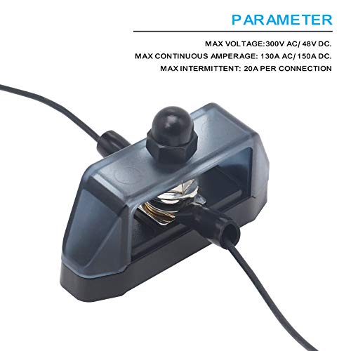 Recoil S1P-516 Busbar Single 5/16” Studs Power Distribution Block With Ring Terminals Pair Red & Black #TOP5