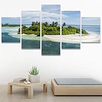 SIGNWIN 5 Panel Canvas Wall Art Palm Tree for Home Decorations Ready to Hang - 60