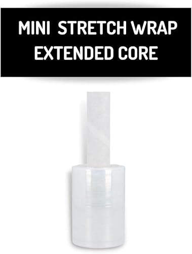 Vista 4 de PackagingSuppliesByMail - Mini envoltura elástica PSBM con asas, paquete de 12, 5 pulgadas x 1000 pies, calibre 80, plástico transparente con asas