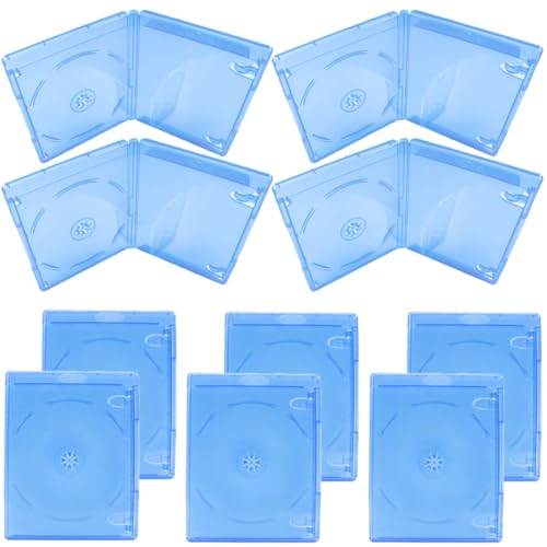 Cajas de DVD y CD de plástico azul contra arañazos con cierre seguro de clips estándar