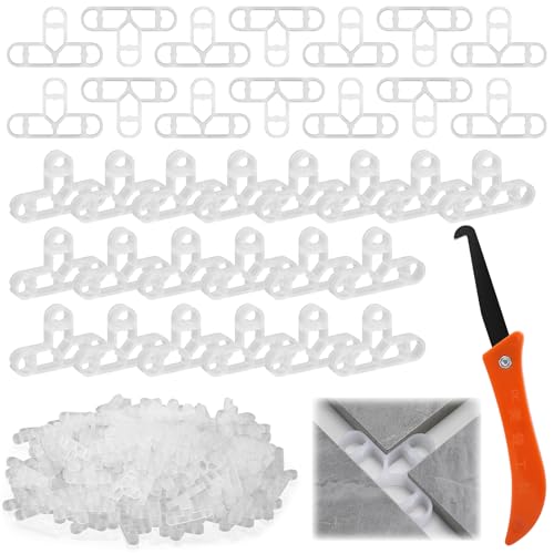 210 PCS Tile Spacers, 10mm Spacers T-Shaped for Paving Tiling Wall Tiler Leveling Positioning Seaming, Tile Spacer T Shaped for Indoor Outdoor Patio Garden Porch Balcony (with 1 Removal Tool)