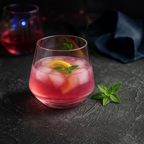 Image of Whisky Glass Set of 6, 370ML Crystal Cut Tumbler Glasses, Premium Old Fashioned Drinking Glasses for Whisky, Bourbon, Scotch, Cocktails, Liquor & Juice, Heavy Base Transparent Barware Set