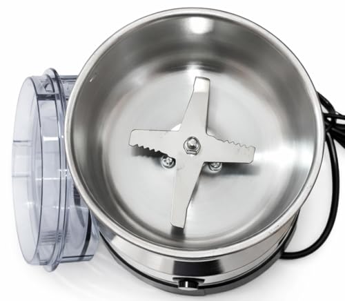 Image of Grinder Machine for Kitchen Small, Stainless Steel, High Speed Dry Grinder for Nuts, Spices, and Coffee Beans, Portable Electric Grinder, Small Mixer Grinder