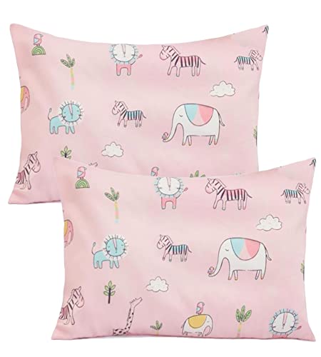 Kissenbezug 40x60 Kinder - Kopfkissenbezug Baumwolle Baby-Kissenbezug - KissenhüLle 2er Pack KissenbezüGe Elefant für Kind Mädchen Pillow Case Kindergarten Polster Kinder Deko Weich Kuschlig Cover
