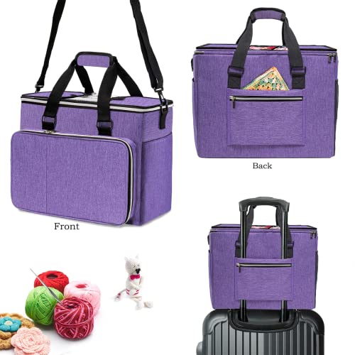 MYBAGZING Knitting Bag, Large Crochet Bag, Crochet Tote Bag, Yarn Bags for Crocheting, Yarn Storage Organizer for Knitting & Crochet Supplies