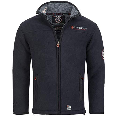 Geographical Norway UREKA Herren Fleece Jacke Fleecejacke warm Teddyfell Futter Gr. S-XXXL (L, Navy)
