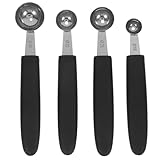 OUNONA 4pcs Stainless Steel Melon Baller Ice Cream Scoop Melon Ball Scoop Watermelon Spoon for Gelato...
