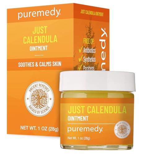 Puremedy - Just Calendula Herbal Salve for Dry Skin & Irritations - All-Natural Organic Remedy, Multi-Purpose Nourishing Ointment for Dryness, Cuts - 1 oz