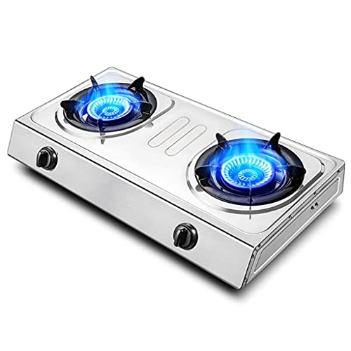 Cuisinière à gaz, Plaque de Cuisson à gaz 4,2 KW ou Double cuisinière à gaz de Camping pour la Cuisson de Table, cuisinière à gaz Propane/Acier Inoxydable Naturel, Compatible avec Tous Les u