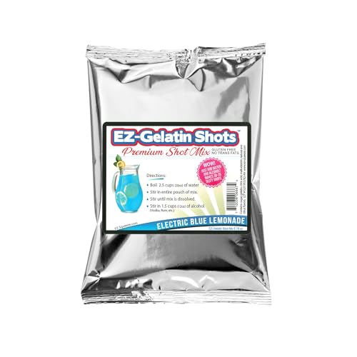 Electric Blue Lemonade Jello Shot Mix 6.78 oz - Premium Gluten-Free Jello Mix for Tasty Jello Shots - Easy to Make EZ Gelatin Powder Mix for Jello Shots - Adult New Year and Holiday Party Supplies - Thumbnail 7