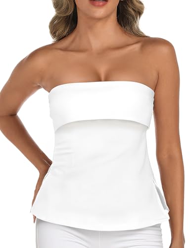 Top tube sans bretelles pour femmes crop top bustier bandeau été