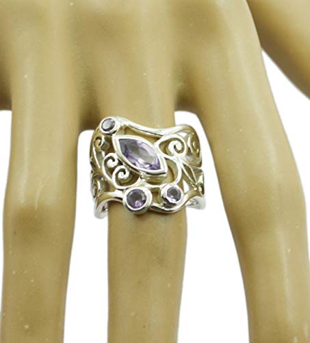 Bague améthyste naturelle argent sterling 925 idée cadeau anniversaire femme