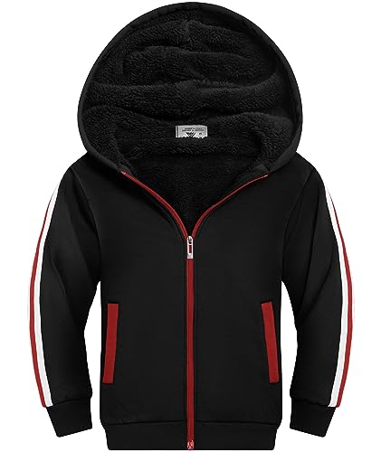 Image of SWISSWELL Boys Fleece Hoodie Kids Hooded Jacket Zip Up Warm Winter Coat