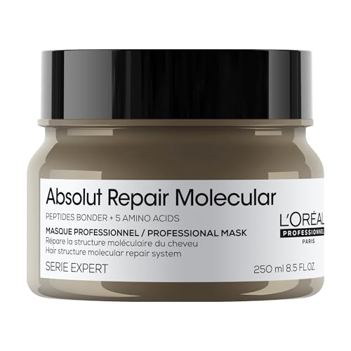 L'OREAL PROFESSIONNEL - Masque Réparateur Concentré Absolut Repair Molecular - Répare 2 Ans de Dommages en Une Application - Force +94% - Douceur +85% -...