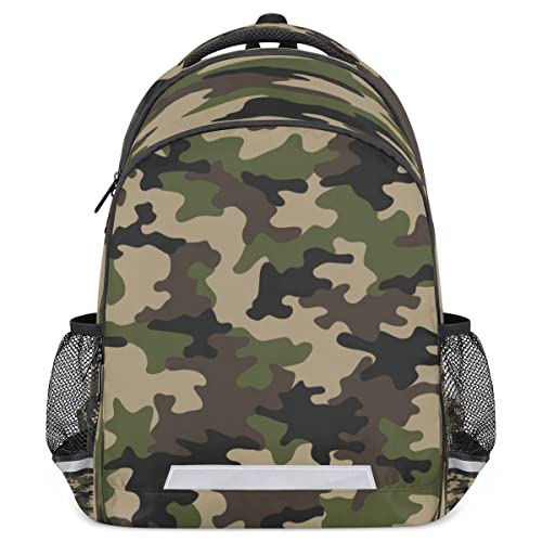 Sac à dos camouflage noir taille unique avec clip de poitrine pour enfant