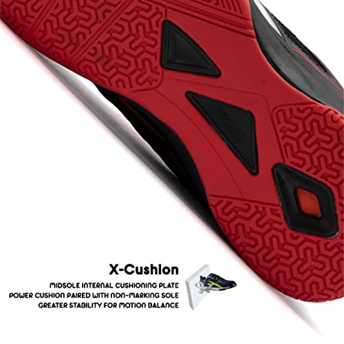Image of Hundred XOOM Non-Marking Cushion Badminton Shoe (White /Black, 4UK)