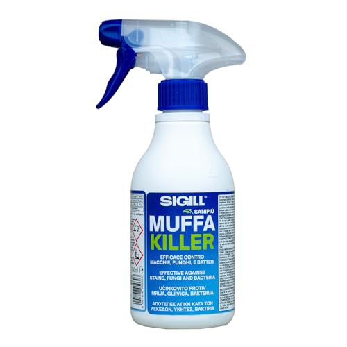 Sigill - Muffa Killer, Flacone Spray da 250 ml con Spruzzatore, Presidio Medico Chirurgico, Rimuove Muffa, Funghi e Alghe, Per Muri, Giunti, Balconi e Ambienti Umidi Interni ed Esterni