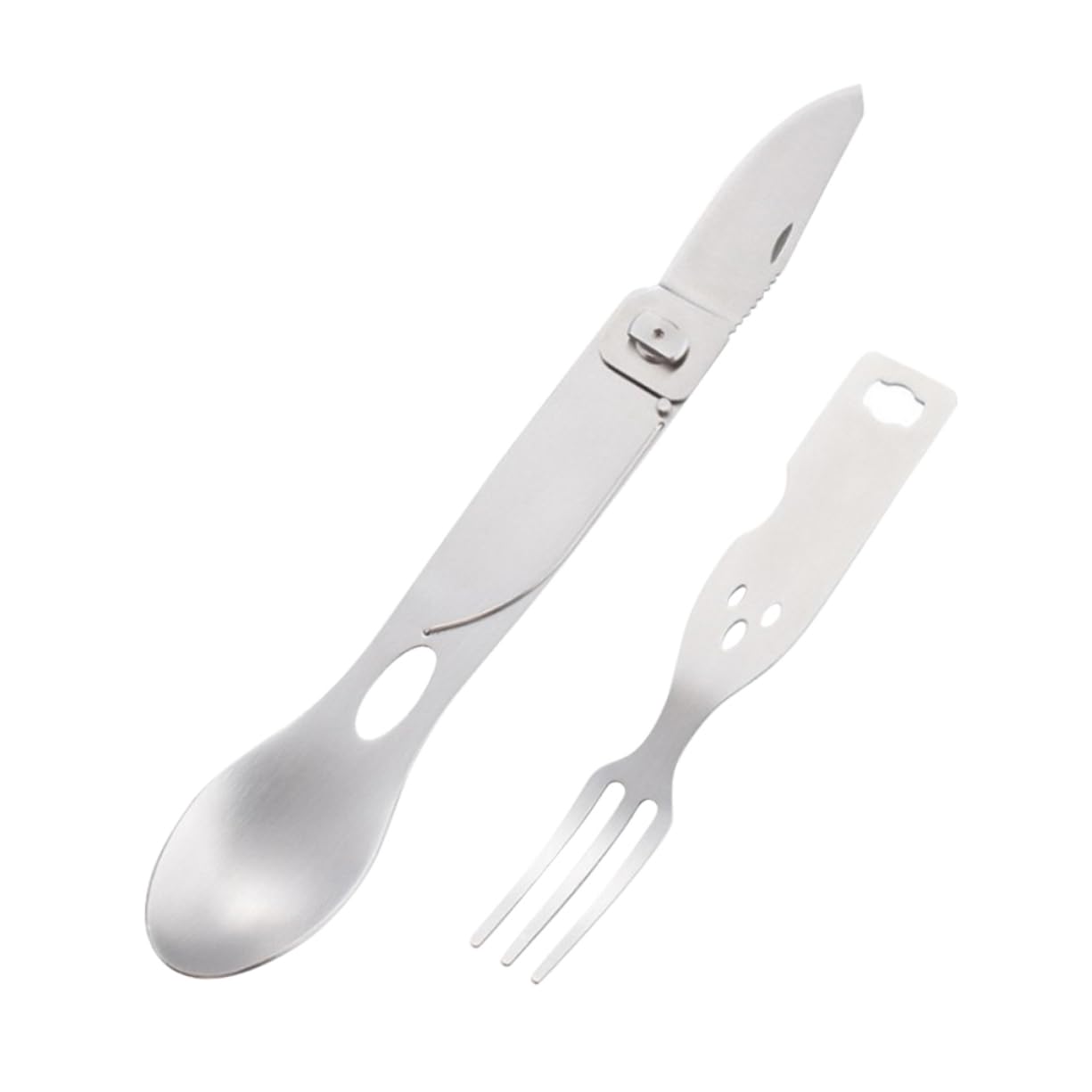 BESPORTBLE 3 Pezzi 3 1 Forchetta Cucchiaio in Metallo Forchetta Cucchiaio Pieghevole Utensile Da Campeggio All'aperto Da Picnic Viaggiare Portatile