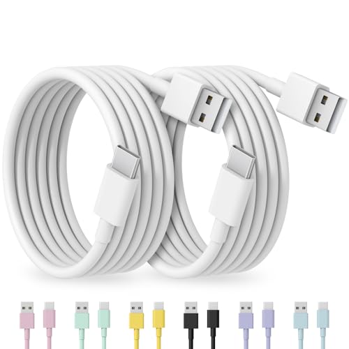 Image of USB to USB C Cable for iPhone 17 16 Type C Carplay 2Pack 10FT Cable White