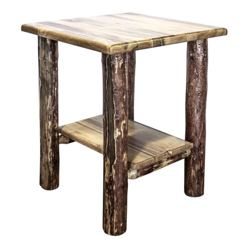 Montana Woodworks Log Nightstand with Shelf - Glacier Country Collection
