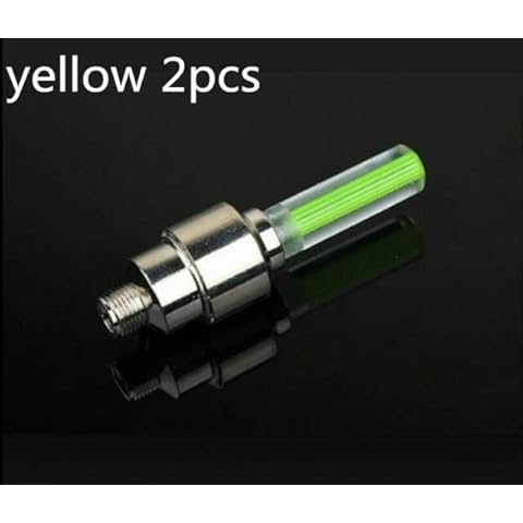 WANZHI Valve Cap Stem Cover 2 Pcs Neon Bike Spoke Light Mini LED Bicycle Taillight MTB Wheel Tire Nozzle Valve Caps Lamp Cycling Warning Head Ustproof Airtight Seal Tire Valve Caps Universal Fits Cover