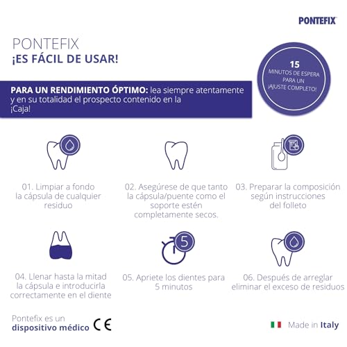 Pontefix Dentalzahnzement - Befestigt Brücken, Kronen und Stiftzähne, Selber Machen