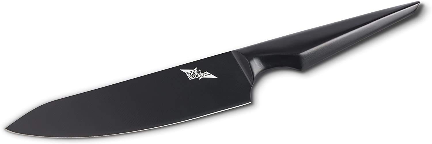 Edge of Belgravia Galatine Black Non Stick Stainless Steel Knife Ergonomic Grip Heavy Feel (7.5" Chef Knife)