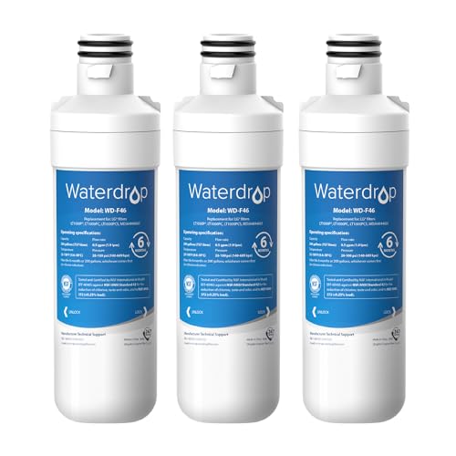 Waterdrop LT1000PC ADQ747935 MDJ64844601 Refrigerator Water Filter, Replacement for LG® LT1000P®, ADQ74793501, ADQ74793502, Kenmore 46-9980, 9980, Pack of 2