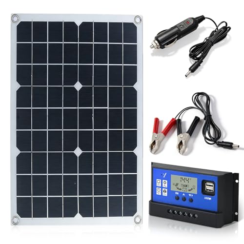 Kit de panel solar de 20 W módulos solares flexibles con regulador de carga de 10