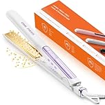 Faszin 2 in 1 Hair Straighteners, Fast Heating Titanium Flat Iron with Negative Ions, 3D Floating Plates for Smooth Styling, 11 Adjustable Temps, Dual Voltage (White)