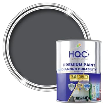HQC Barn Paint 5L | Garden and Furniture Wood Paint | Outdoor Protection for Garden Fence | Quick-Drying Classic Grey