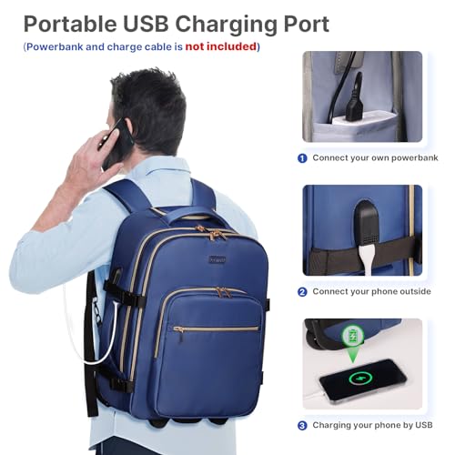 Mochila con ruedas para mujer DEVPNR azul oscuro 17 pulgadas miniatura 4